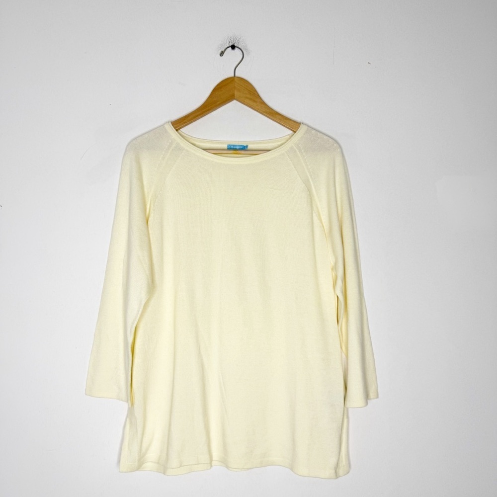 J.McLaughlin Cream Raglan Sleeve Lightweight Knit Sweater XL